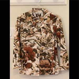 Chico’s Embroidered Beautiful Copper Black Jacket Size1